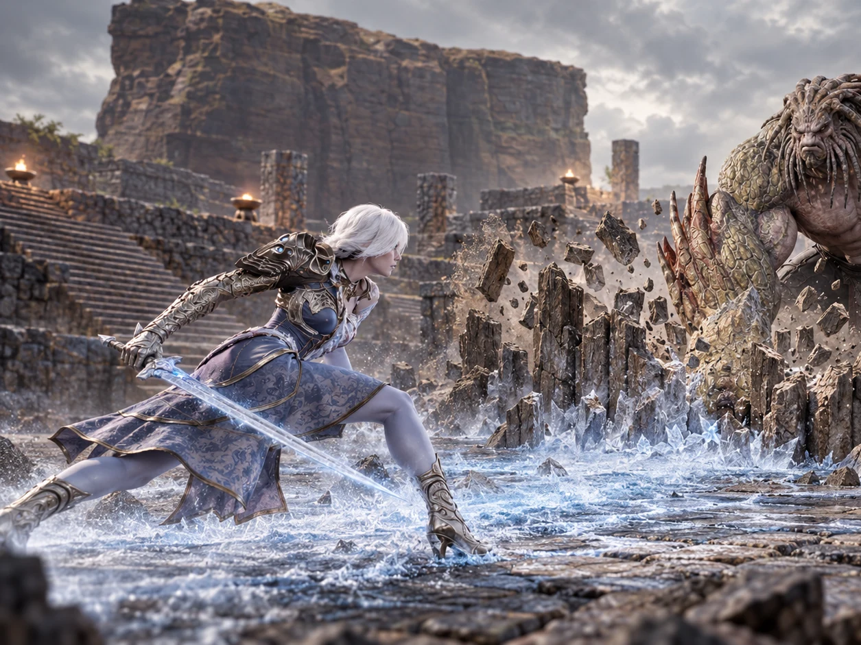 Cryomancer in combattimento nell’arena