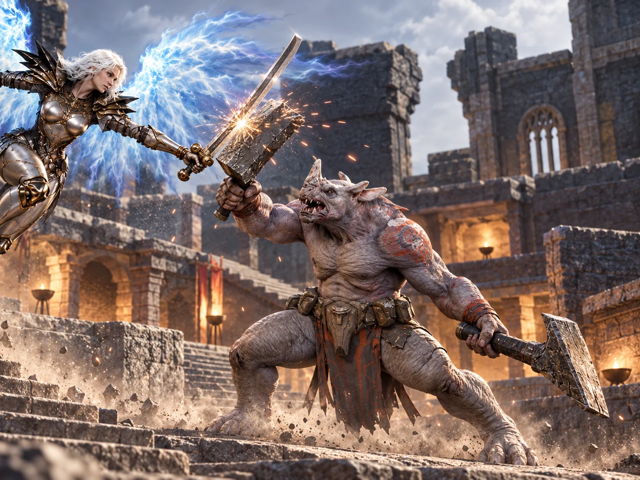 Juggernaut in combattimento nell’arena