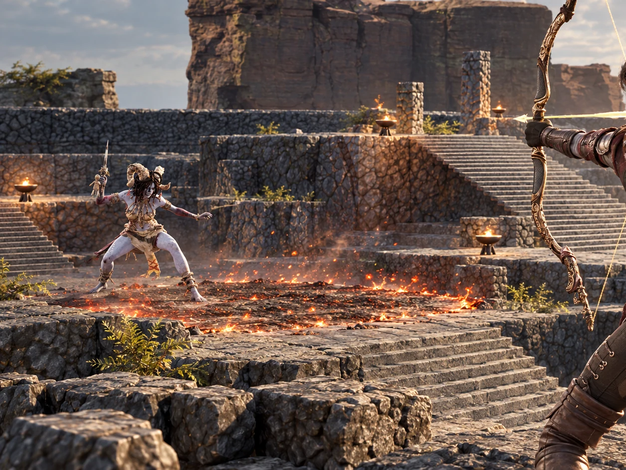 Pyromancer in combattimento nell’arena